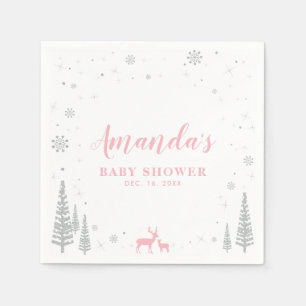 Servilleta De Papel Winter Wonderland Nieve Papel de Baby Shower
