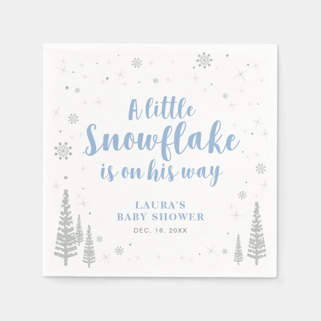 Servilleta De Papel Winter Wonderland Nieve Papel de Baby Shower (Anverso)