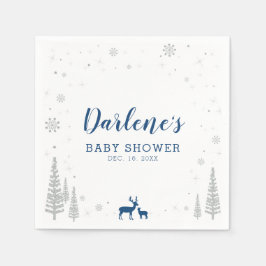 Servilleta De Papel Winter Wonderland Nieve Papel de Baby Shower