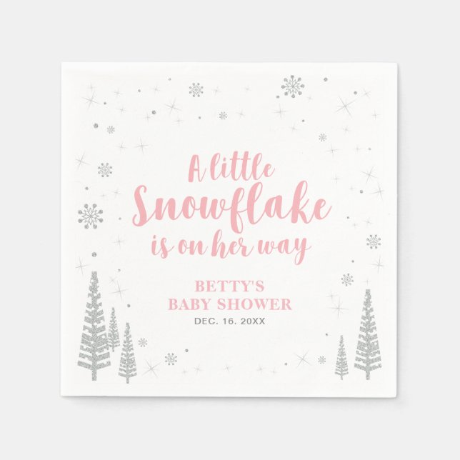 Servilleta De Papel Winter Wonderland Nieve Papel de Baby Shower (Anverso)