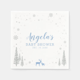 Servilleta De Papel Winter Wonderland Nieve Papel de Baby Shower