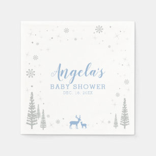 Servilleta De Papel Winter Wonderland Nieve Papel de Baby Shower