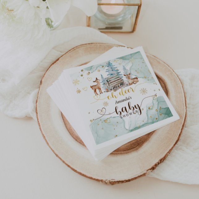 Servilleta De Papel Winter Wonderland Oh Deer Baby Shower (Subido por el creador)