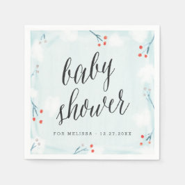 Servilleta De Papel Winter Wonderland Personalized Baby Shower Napkin