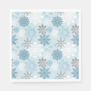 Servilleta De Papel Winter Wonderland Silver Purpurina Snowflakes