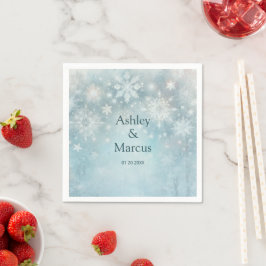 Servilleta De Papel Winter Wonderland Snowflake Wedding RSVP