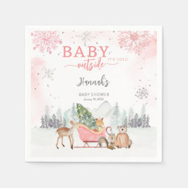Servilleta De Papel Winter Woodland Baby It's Frío fuera de Baby Showe