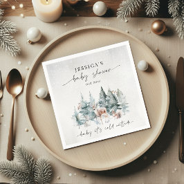 Servilleta De Papel Winter Woodland Baby It's Frío fuera de Baby Showe