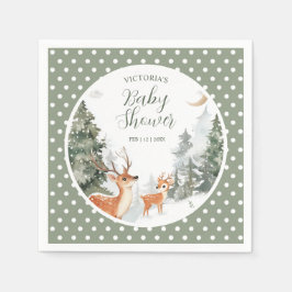 Servilleta De Papel Winter Woodland Cute Animals Baby Shower