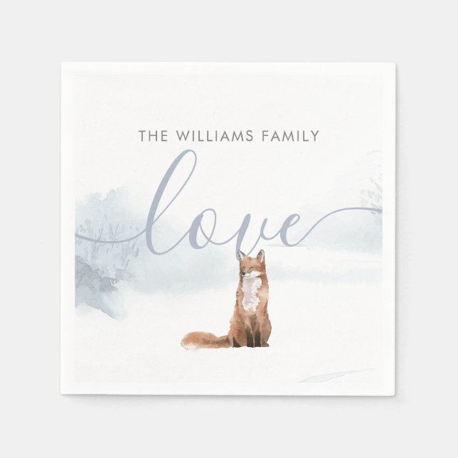 Servilleta De Papel Winter Woodland Scene Fox Holiday (Anverso)