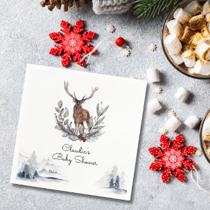 Servilleta De Papel Winter Woodland Stag Baby Shower de escritura mode
