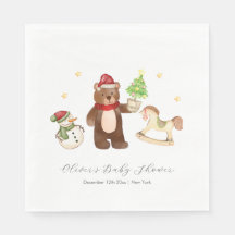 Winter Woodland Teddy Bear Snowman Baby Shower