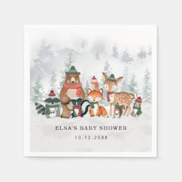 Servilleta De Papel Winter Woodland Wonderland Forest Baby Animals