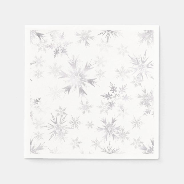 Servilleta De Papel Wintery Snowflakes (Anverso)