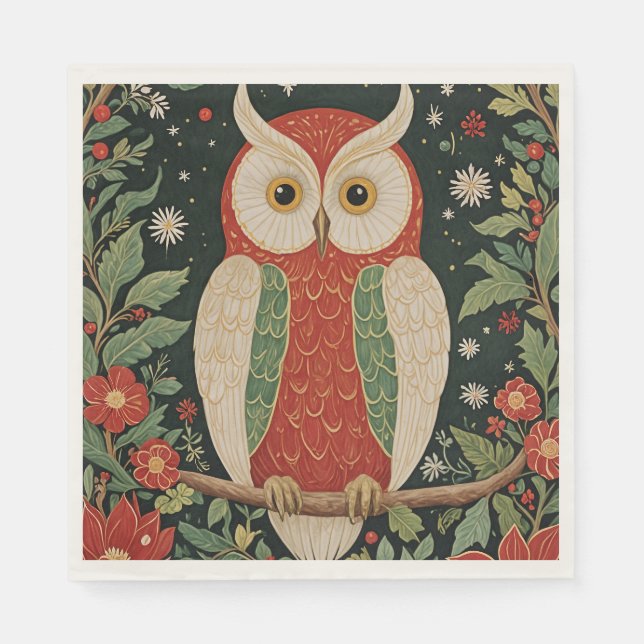 Servilleta De Papel Wise Winter Watcher (Anverso)