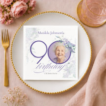 Wisteria Personalizada Cumpleaños 90 Floral Púrpur