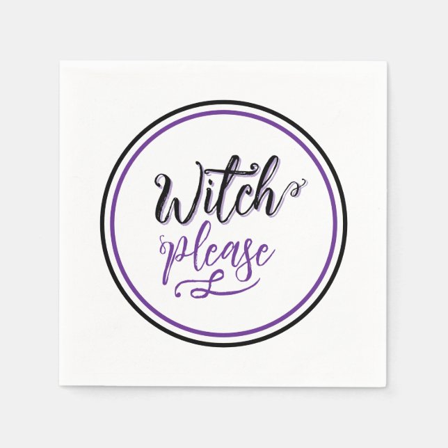 Servilleta De Papel Witch Halloween Black Purple (Anverso)