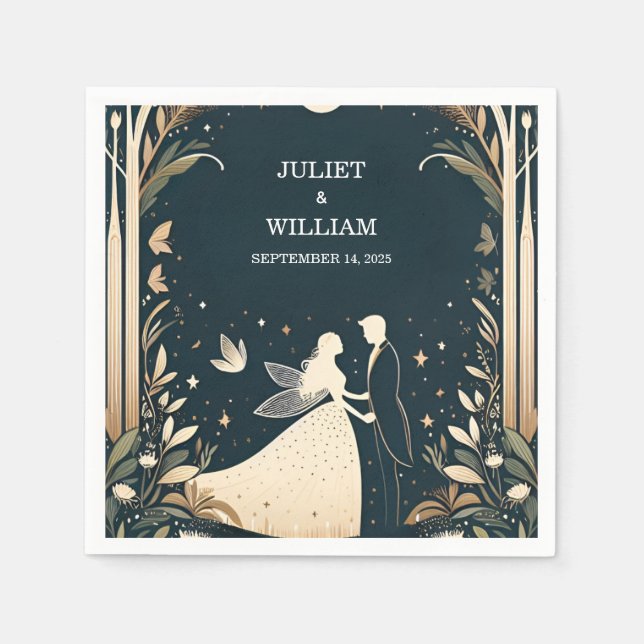 Servilleta De Papel Witch Magic Dream Mystical Stars Moon Boda (Anverso)