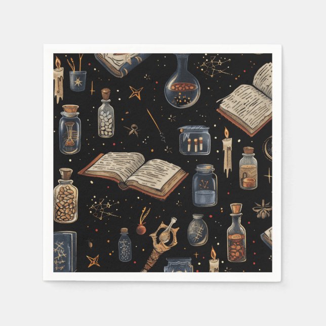 Servilleta De Papel Witchcraft Potion Pattern – Halloween Magic (Anverso)