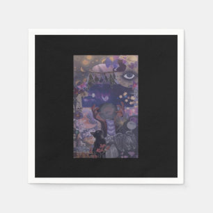 Servilleta De Papel Witchen Whimsigoth Estética Con Gatos