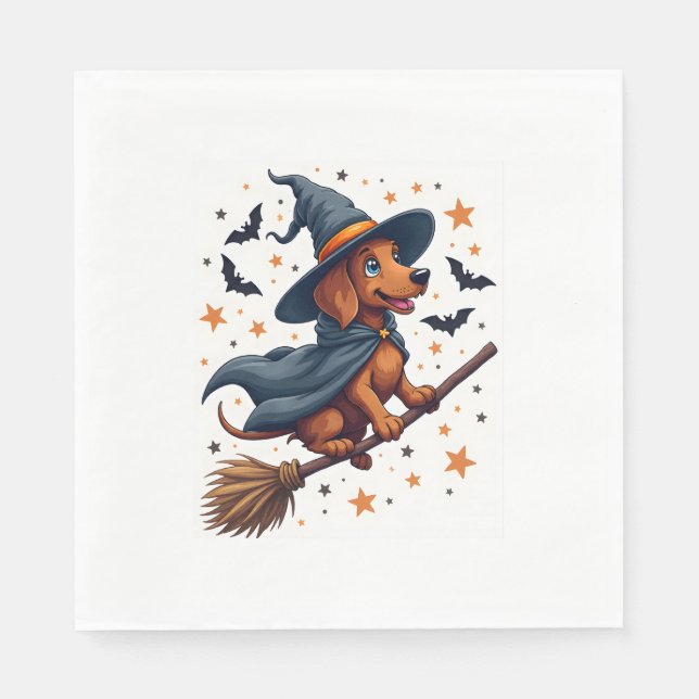 Servilleta De Papel Witchy Dachshund Delight (Anverso)