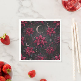 Servilleta De Papel Witchy Dark Moon Poinsettia Découpage