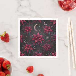 Servilleta De Papel Witchy Dark Moon Poinsettia Découpage