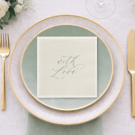 Servilleta De Papel With Love Sage Green Wedding Napkins 