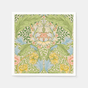 Servilleta De Papel Wm Morris Myrtle Floral Arte Nouveau Pastel