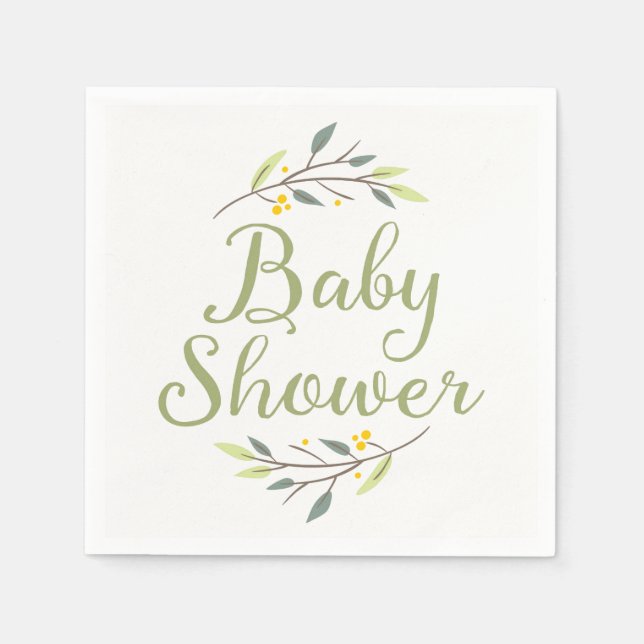Servilleta De Papel Wodland Forest Baby Shower Napkins (Anverso)