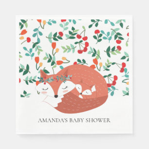 Servilleta De Papel Wodland Fox Baby Shower Paper Napkins