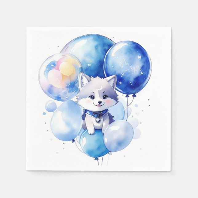 Servilleta De Papel Wolf Birthday (Anverso)