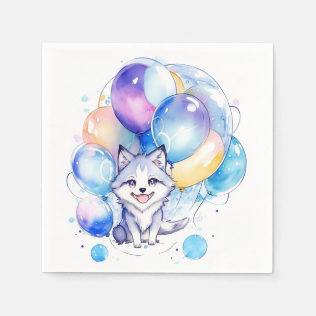 Servilleta De Papel Wolf Birthday (Anverso)