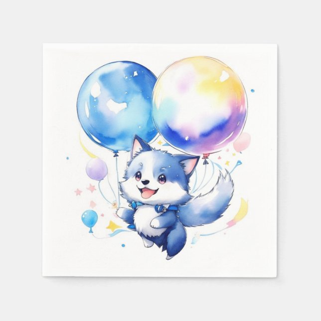 Servilleta De Papel Wolf Birthday (Anverso)