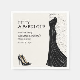 Servilleta De Papel Woman Elegant Fabulous Black Dress 50th Birthday