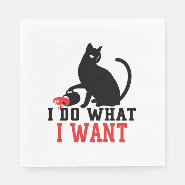 Servilleta De Papel Woman's I Do What I Want Sassy Black Cat Coffee (Anverso)