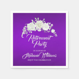 Servilleta De Papel Women's Retirement Party Vintage White Rose 