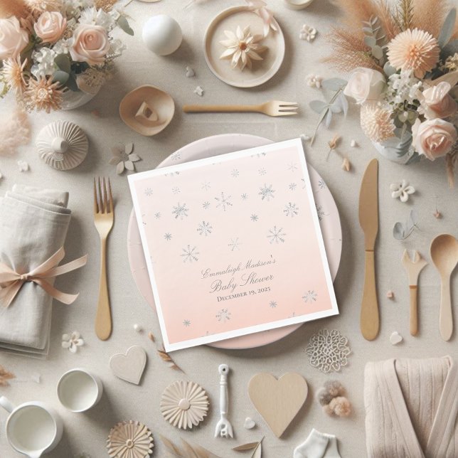 Servilleta De Papel Wonderland Snowflake Baby Shower (Subido por el creador)