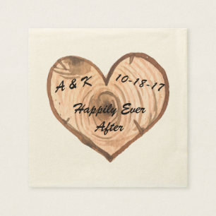 Servilleta De Papel Wood Heart Napkin