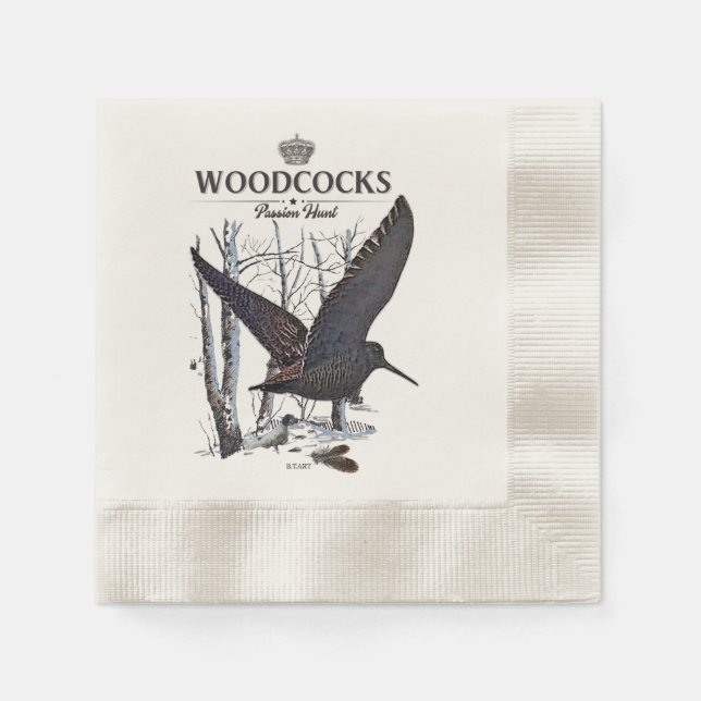 Servilleta De Papel Woodcocks - Caza de la Pasión (Anverso)