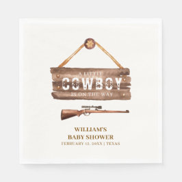 Servilleta De Papel Wooden rústico Wild West Cowboy Gun Baby Shower