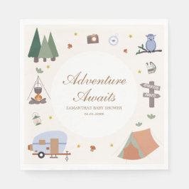 Servilleta De Papel Woodland Adventure espera el camping Baby Shower