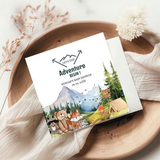 Servilleta De Papel Woodland Animals Adventure Baby Shower (Subido por el creador)