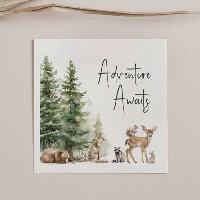 Servilleta De Papel Woodland Animals Adventure espera Baby Shower (Subido por el creador)