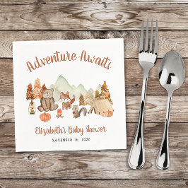Servilleta De Papel Woodland Animals Autumn Adventure Baby Shower