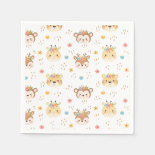 Servilleta De Papel Woodland Animals Baby Giraffe Mono