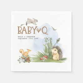Servilleta De Papel Woodland Animals Baby Q BBQ Baby Shower