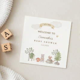 Servilleta De Papel Woodland Animals Baby Shower