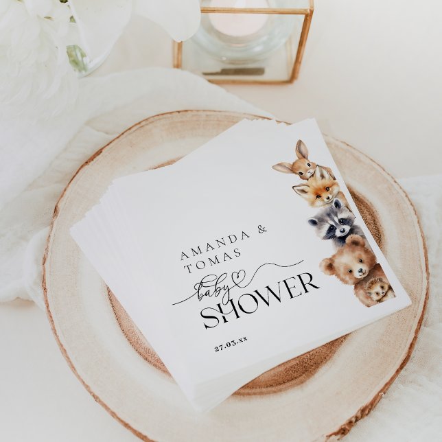 Servilleta De Papel Woodland Animals Baby Shower moderno (Subido por el creador)