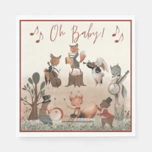 Servilleta De Papel Woodland Animals Baby Shower musical